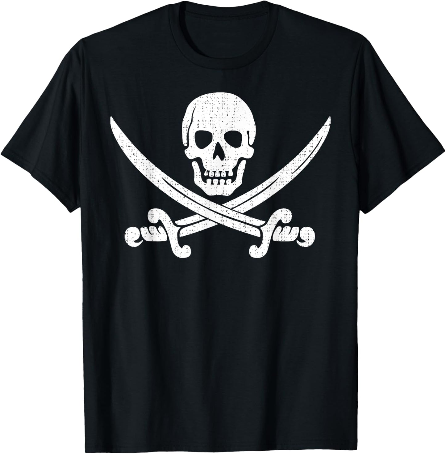 Skull Crossed Pirate Sword T-Shirt - T-Shirt | Black