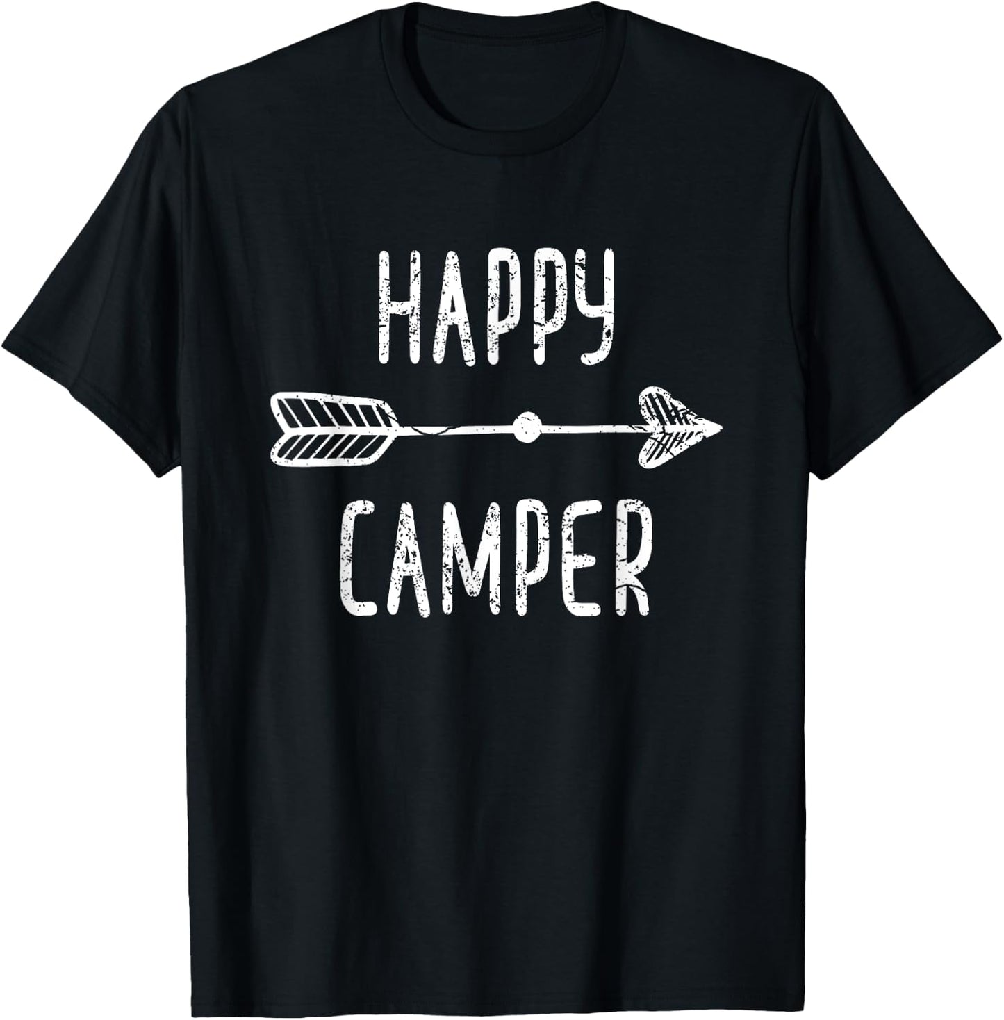 Arrow Happy Camper Accessories Kids Boho Clothes Camping T-Shirt - T-Shirt | Black