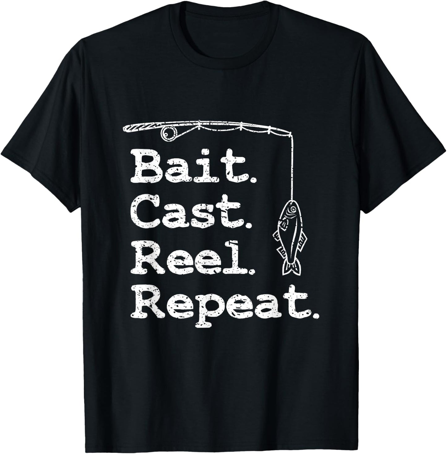Bait Cast Reel Repeat Fishing T-Shirt - T-Shirt | Black