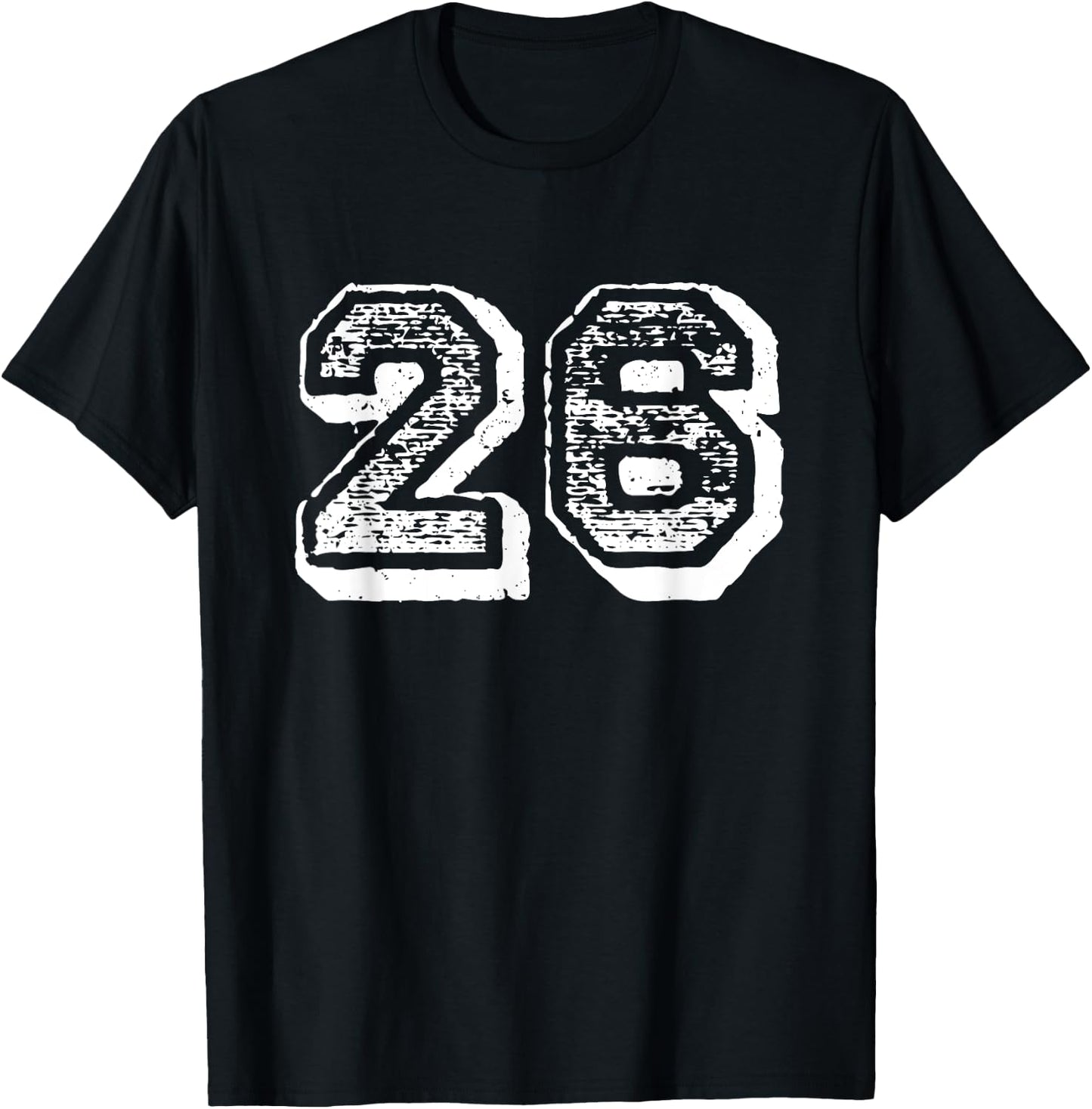 Number 26 Sports Jersey Player #26 Fan FRONT Print Vintage T-Shirt - T-Shirt | Black