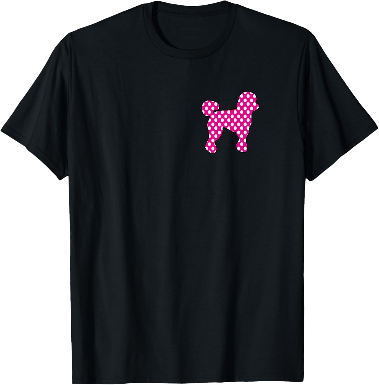 Pink And White Polka Dot Poodle 50s Sock Hop Dance Retro T-Shirt - T-Shirt | Black
