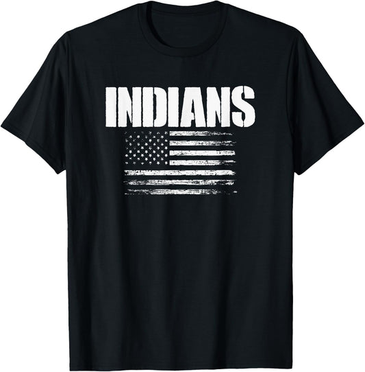 Brimfield Indians USA Flag Pride T-Shirt - T-Shirt | Black