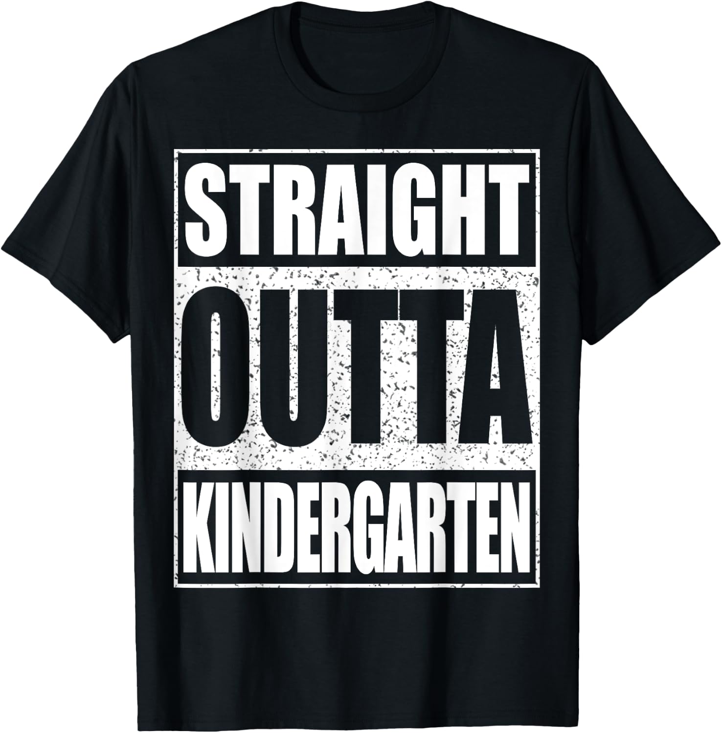 Straight Outta Kindergarten Shirt Boy Girl Graduation T-Shirt - T-Shirt | Black
