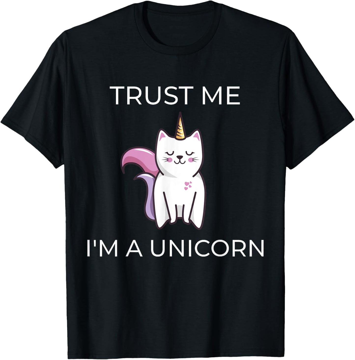 Caticorn T shirt Cat Unicorn Meowgical Kittycorn Shirt T-Shirt - T-Shirt | Black