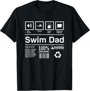 Swim Dad | Gifts For Swim Dads T-Shirt - T-Shirt | Black