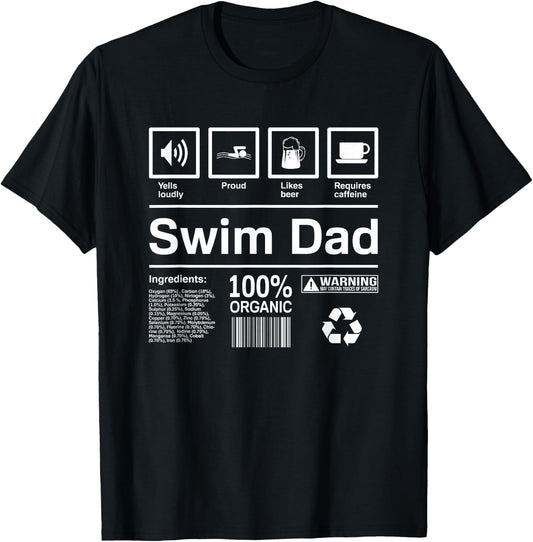 Swim Dad | Gifts For Swim Dads T-Shirt - T-Shirt | Black