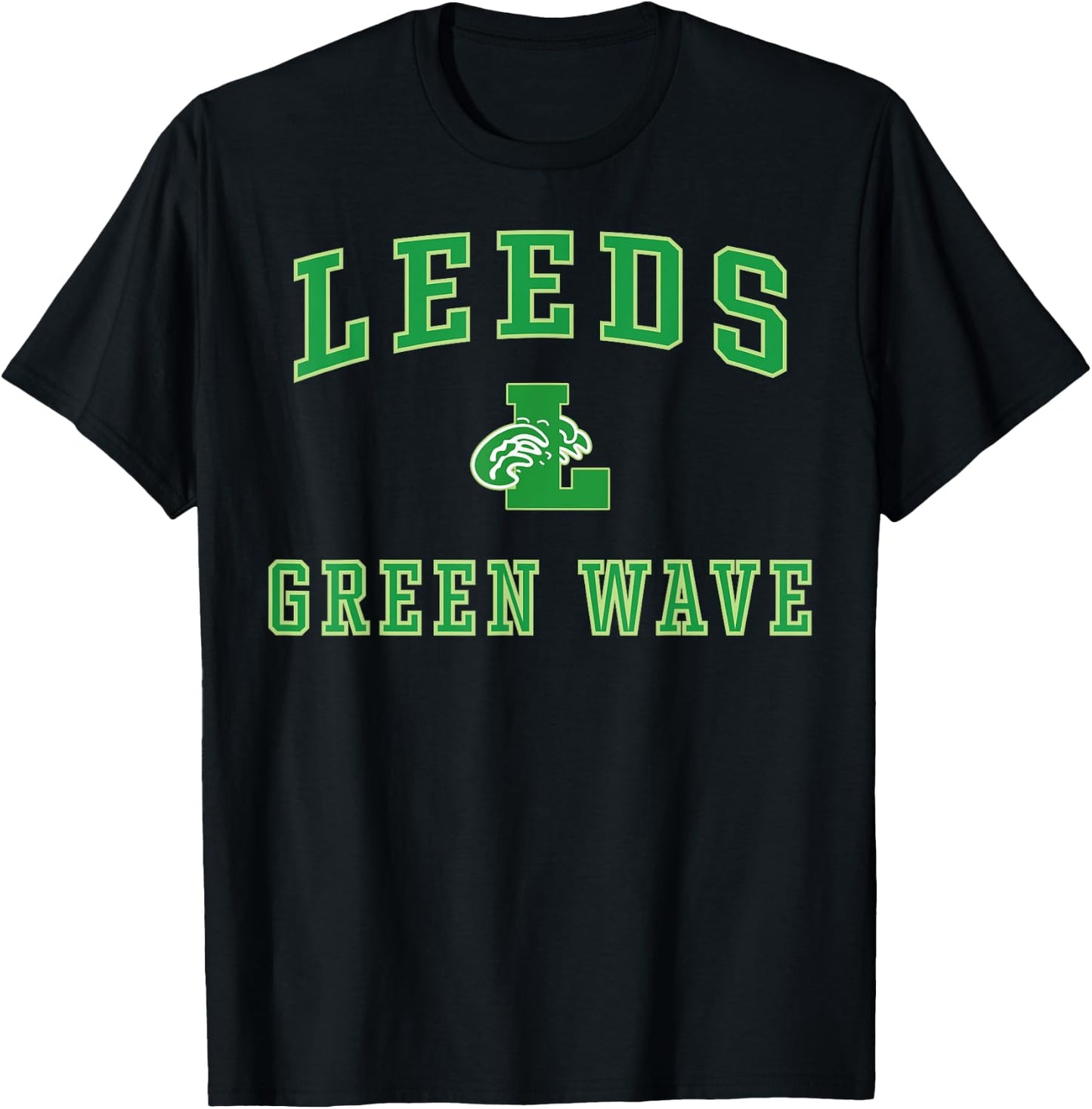 Leeds High School Green Wave C1 T-Shirt - T-Shirt | Black