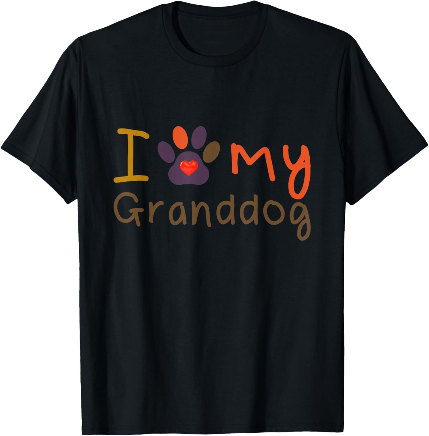 I Love My Granddog Fall Shirt for Dog Grandpas and Grandmas T-Shirt - T-Shirt | Black