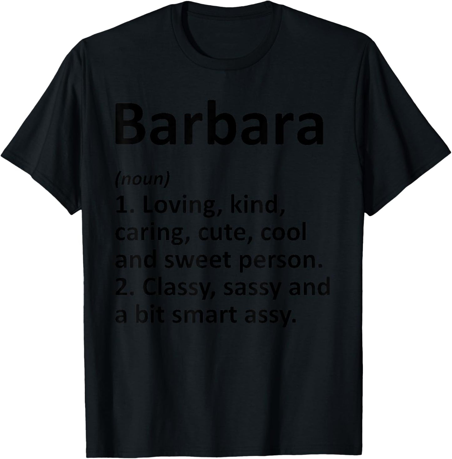 BARBARA Definition Personalized Funny Birthday Gift T-Shirt - T-Shirt | Black