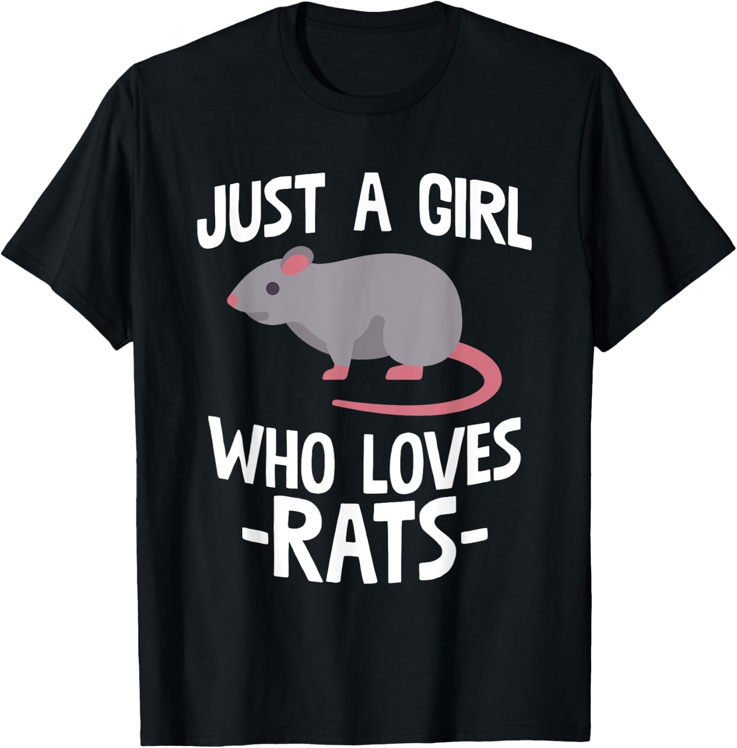 Just A Girl Who Loves Rats Rat Lover Gift T-Shirt - T-Shirt | Black