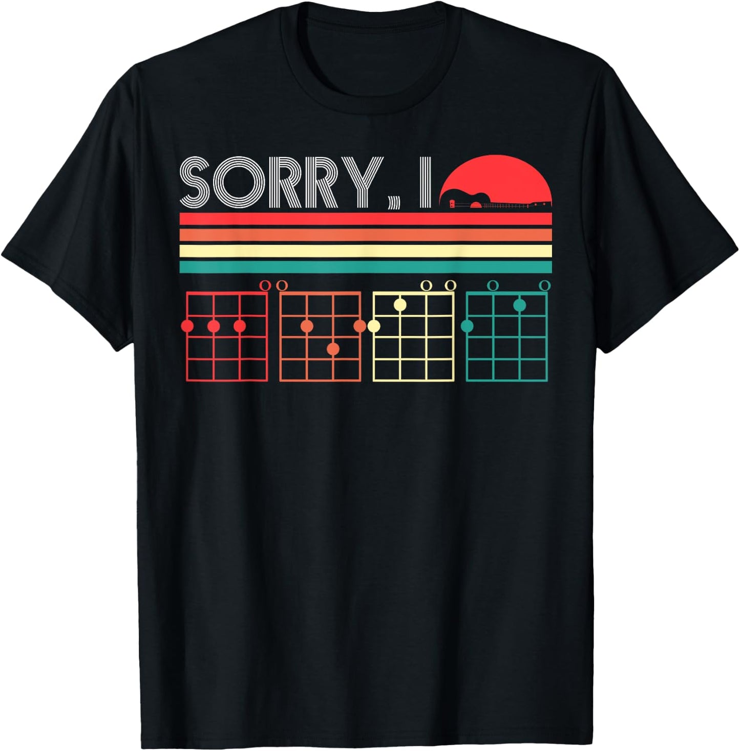 Sorry I-DGAF Hidden Message Ukulele Chords Music Note T-Shirt - T-Shirt | Black