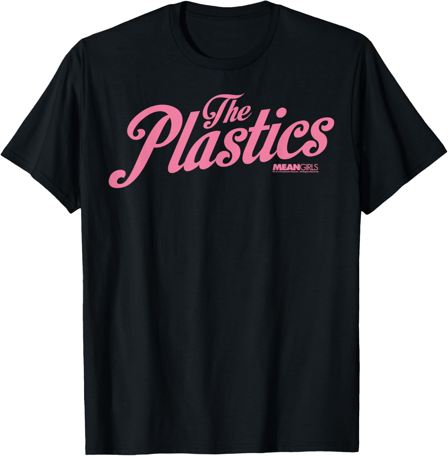 Mean Girls Pink The Plastics Logo T-Shirt - T-Shirt | Black