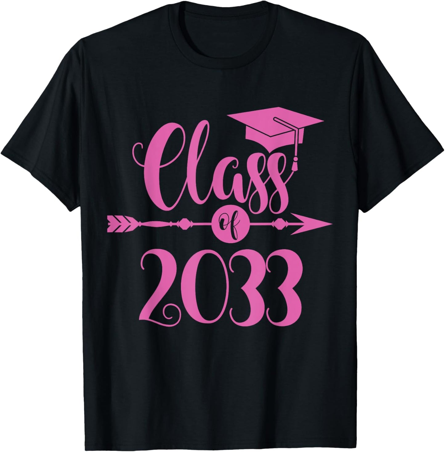 Class of 2033 Grow With Me Kindergarten School Graduate Gift T-Shirt - T-Shirt | Black