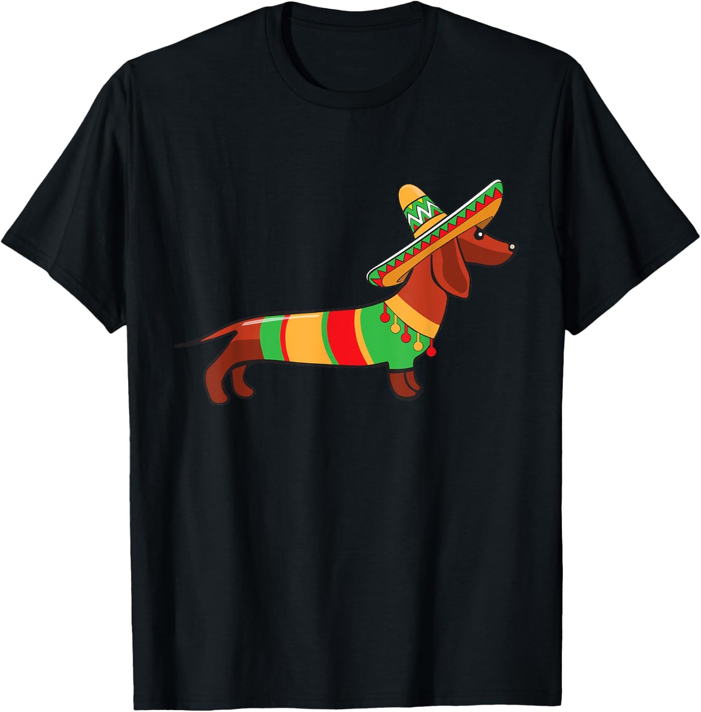 Dachshund Cinco De Mayo Shirt Mom Pet Dog Lover Gift T-Shirt - T-Shirt | Black