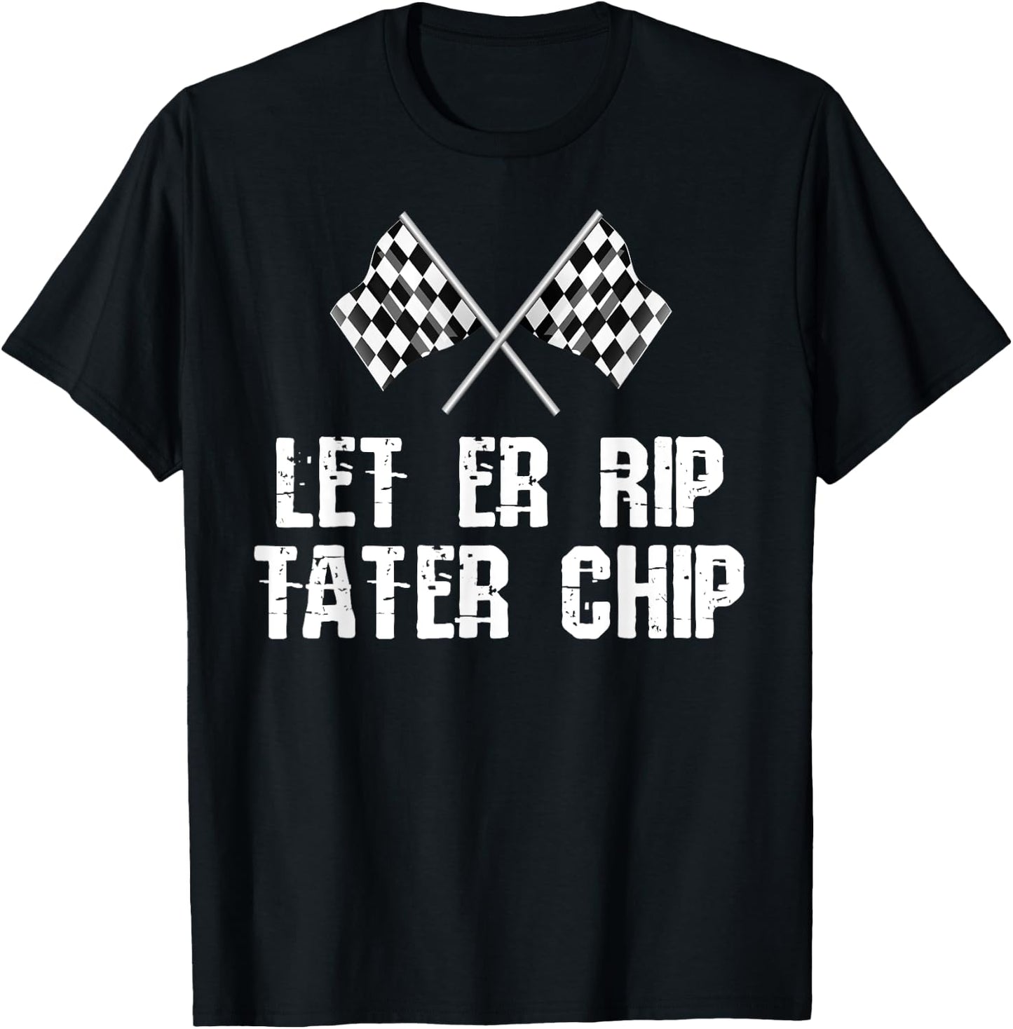 Let er Rip Tater Chip Flags Top T-Shirt - T-Shirt | Black