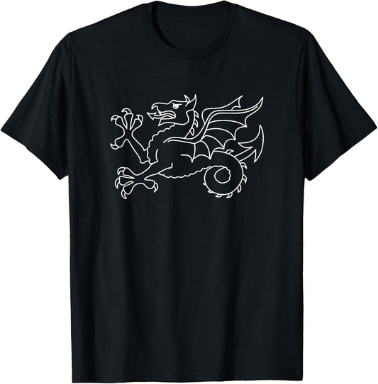 England Medieval Britain Ancient Dragon Wessex Wyvern Anglo T-Shirt - T-Shirt | Black