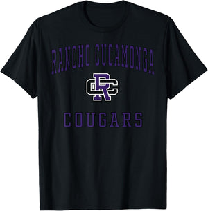 Rancho Cucamonga High School Cougars C1 T-Shirt - T-Shirt | Black