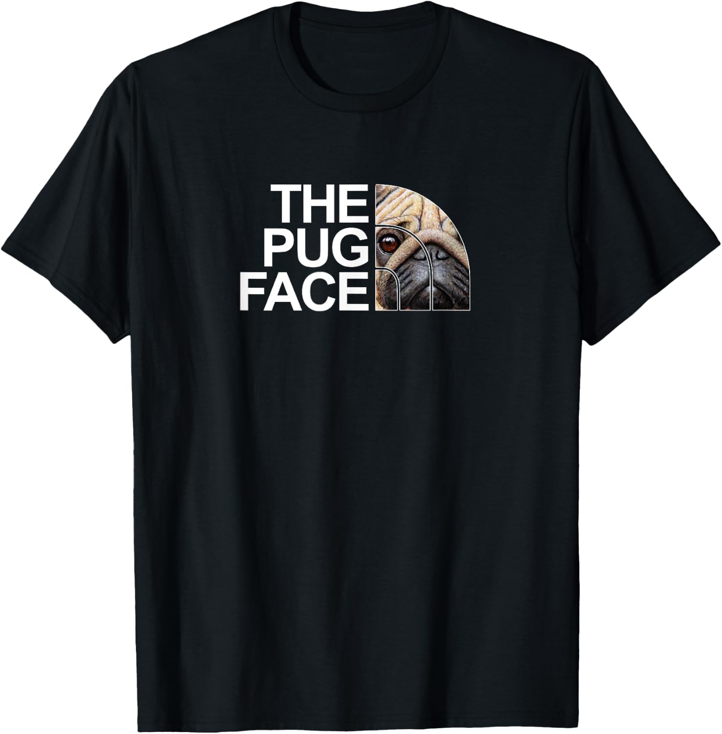 The Pug Face Dog Funny Pug Men Women Girls Kids T-Shirt - T-Shirt | Black