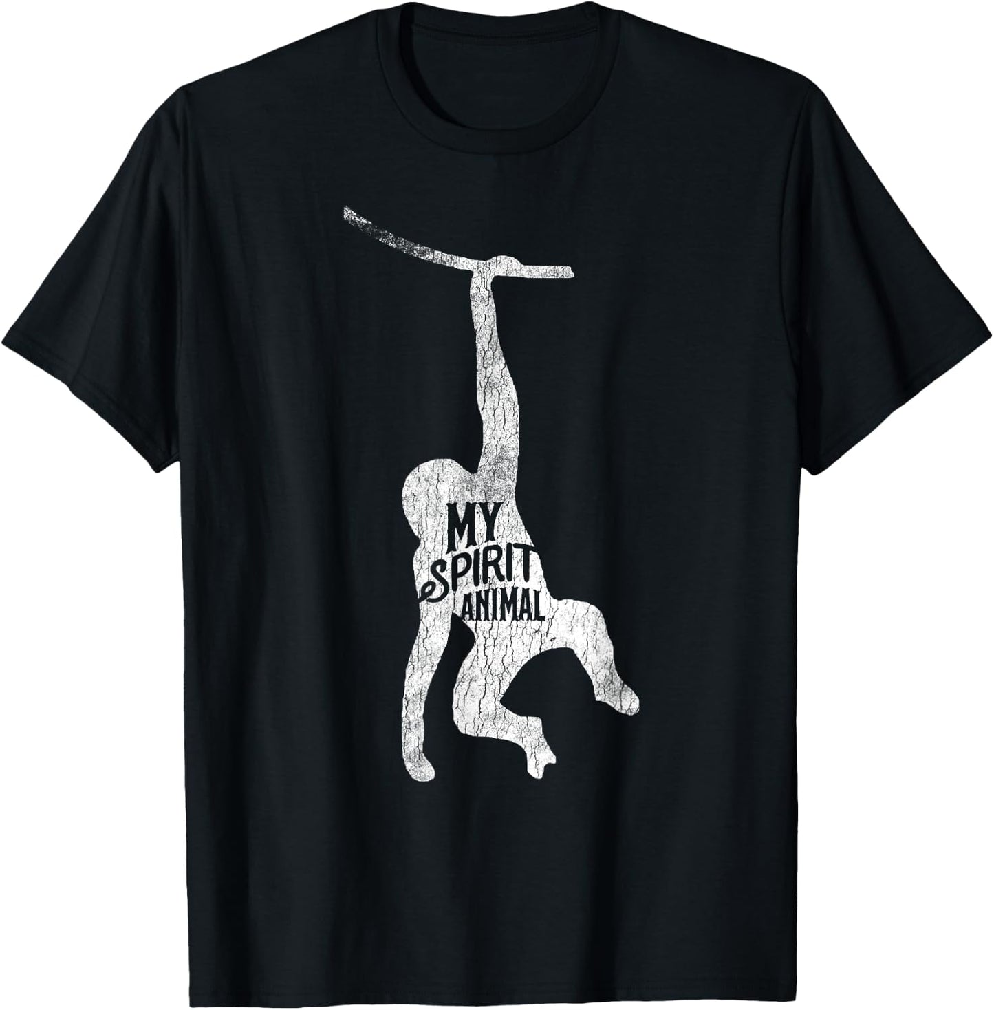 Cute Monkey Is My Spirit Animal Love Monkeys Gift T-Shirt - T-Shirt | Black
