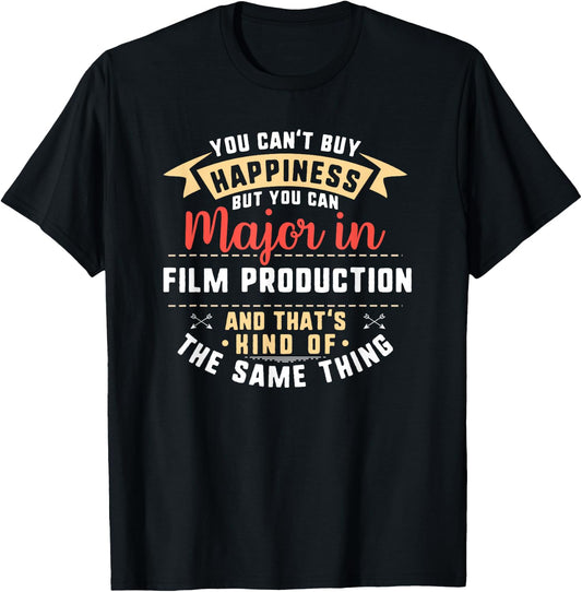 Funny Film Production Major Student Shirt Graduation Gift T-Shirt - T-Shirt | Black