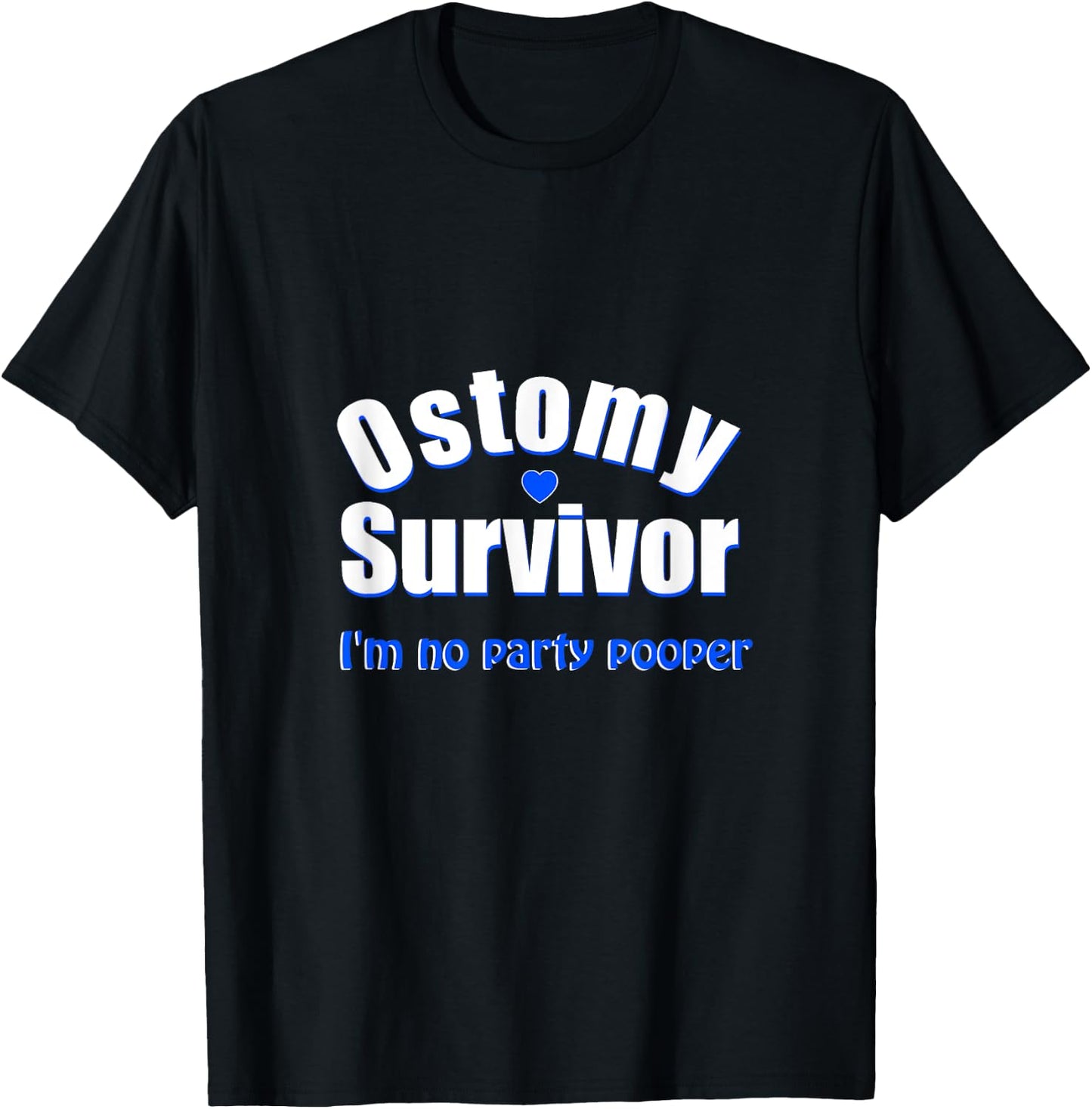 Ostomy Survivor Funny | I'm No Party Pooper Stoma Bag T-Shirt - T-Shirt | Black