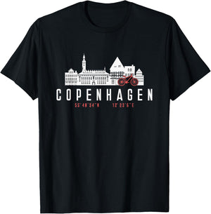 Copenhagen Denmark print Souvenir Vintage Danish Capital T-Shirt - T-Shirt | Black