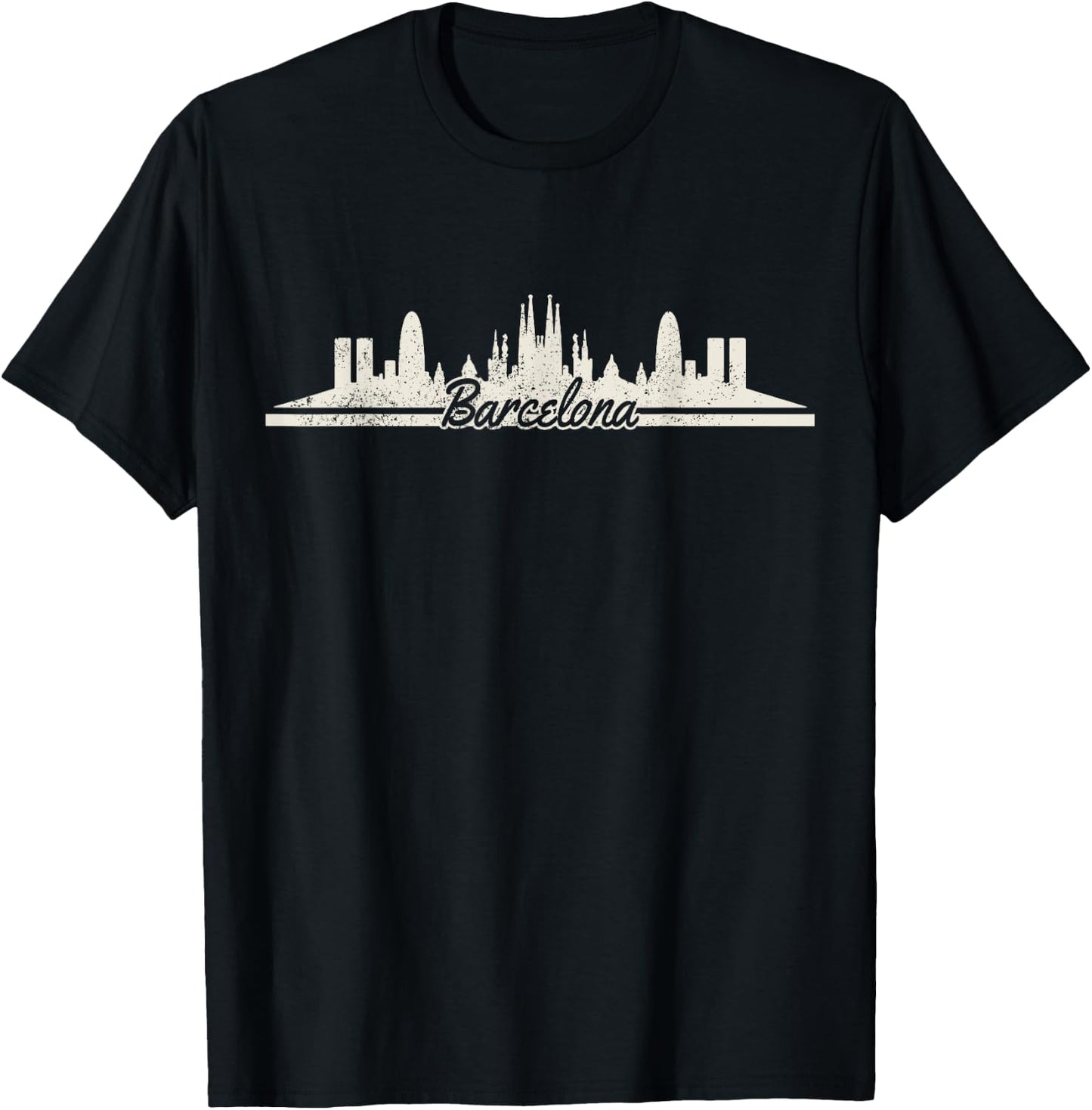 Barcelona Skyline Shirt - Spain Souvenir T-Shirt - T-Shirt | Black