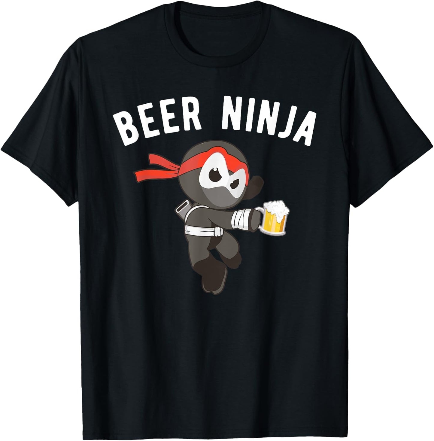 Beer Ninja Shirt, Fun Martial Arts Drinking Gift T-Shirt - T-Shirt | Black