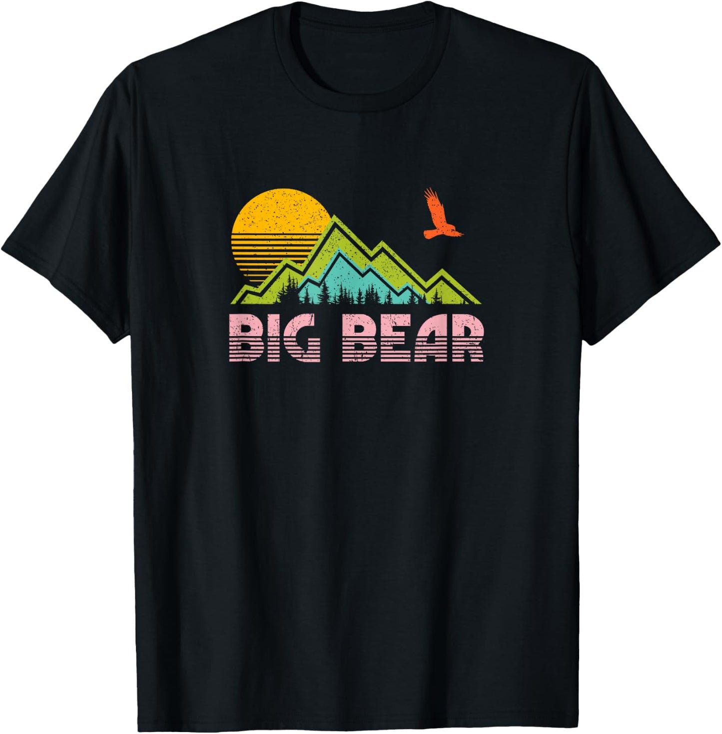 Big Bear Lake California Retro Vintage T-Shirt - T-Shirt | Black