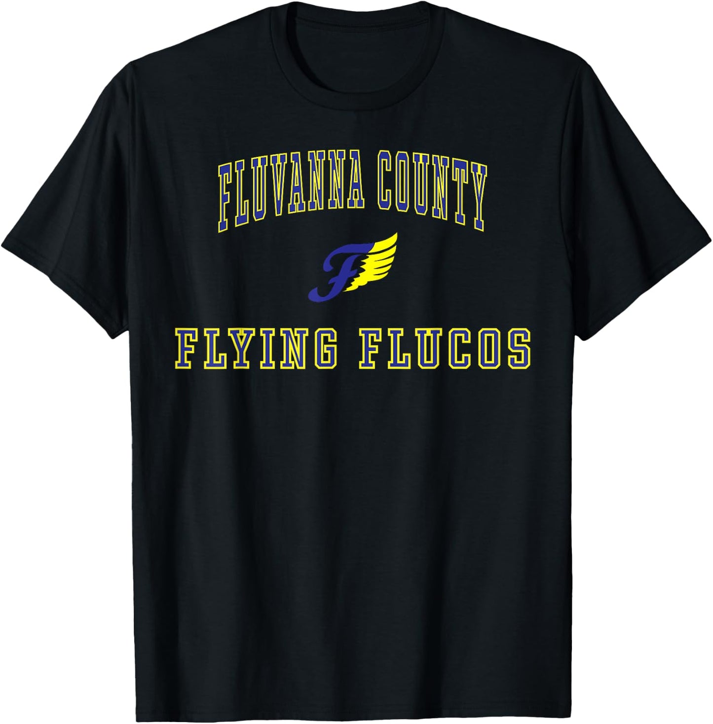 Fluvanna County High School Flying Flucos C1 T-Shirt - T-Shirt | Black