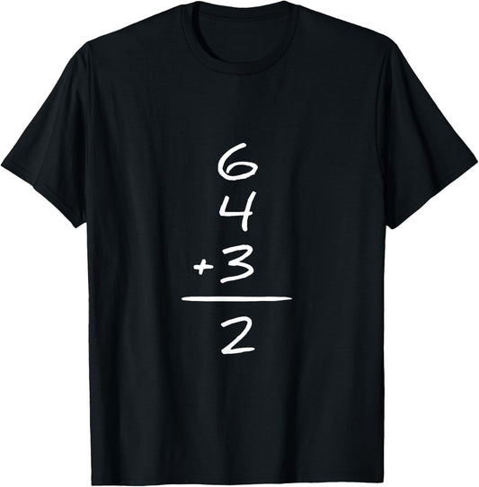 6 4 3 2 Double Play Baseball Joke Men Women T Shirt Gift T-Shirt - T-Shirt | Black