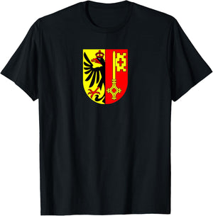 Geneva - Swiss Canton and City Coat of Arms T-Shirt - T-Shirt | Black