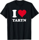 Red Heart I Love Taryn T-Shirt - T-Shirt | Black