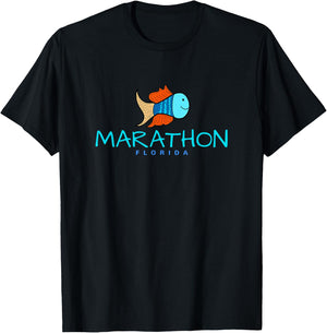Marathon Florida , Fun Fish Novelty T-Shirt - T-Shirt | Black