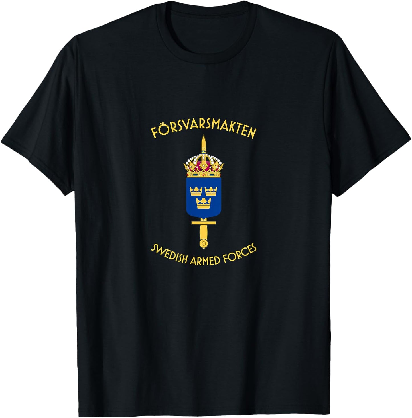 Forsvarsmakten Swedish Armed Forces badge T-Shirt - T-Shirt | Black