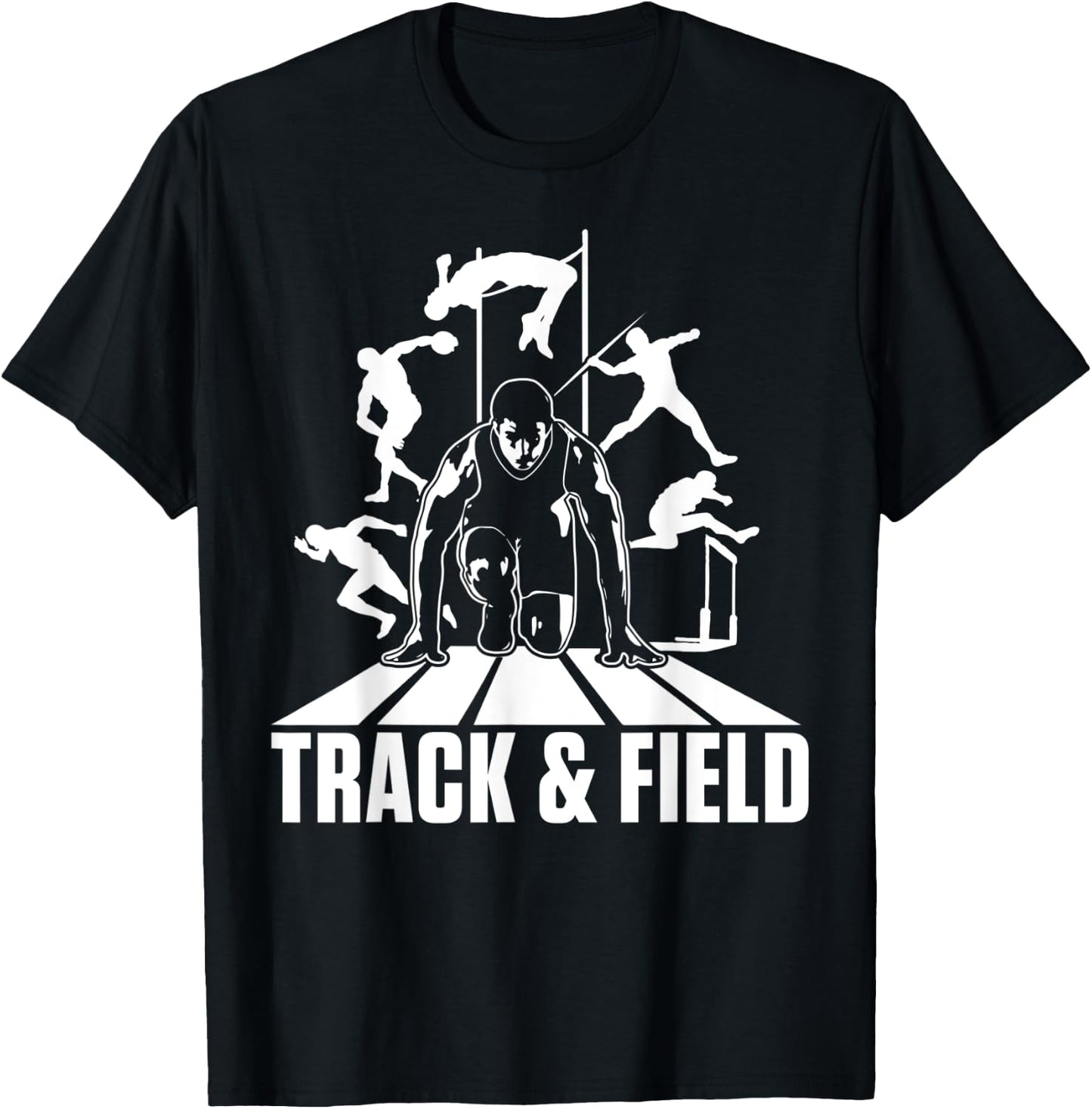 Cute Track And Field Athletics For Boys And Girls T-Shirt - T-Shirt | Black