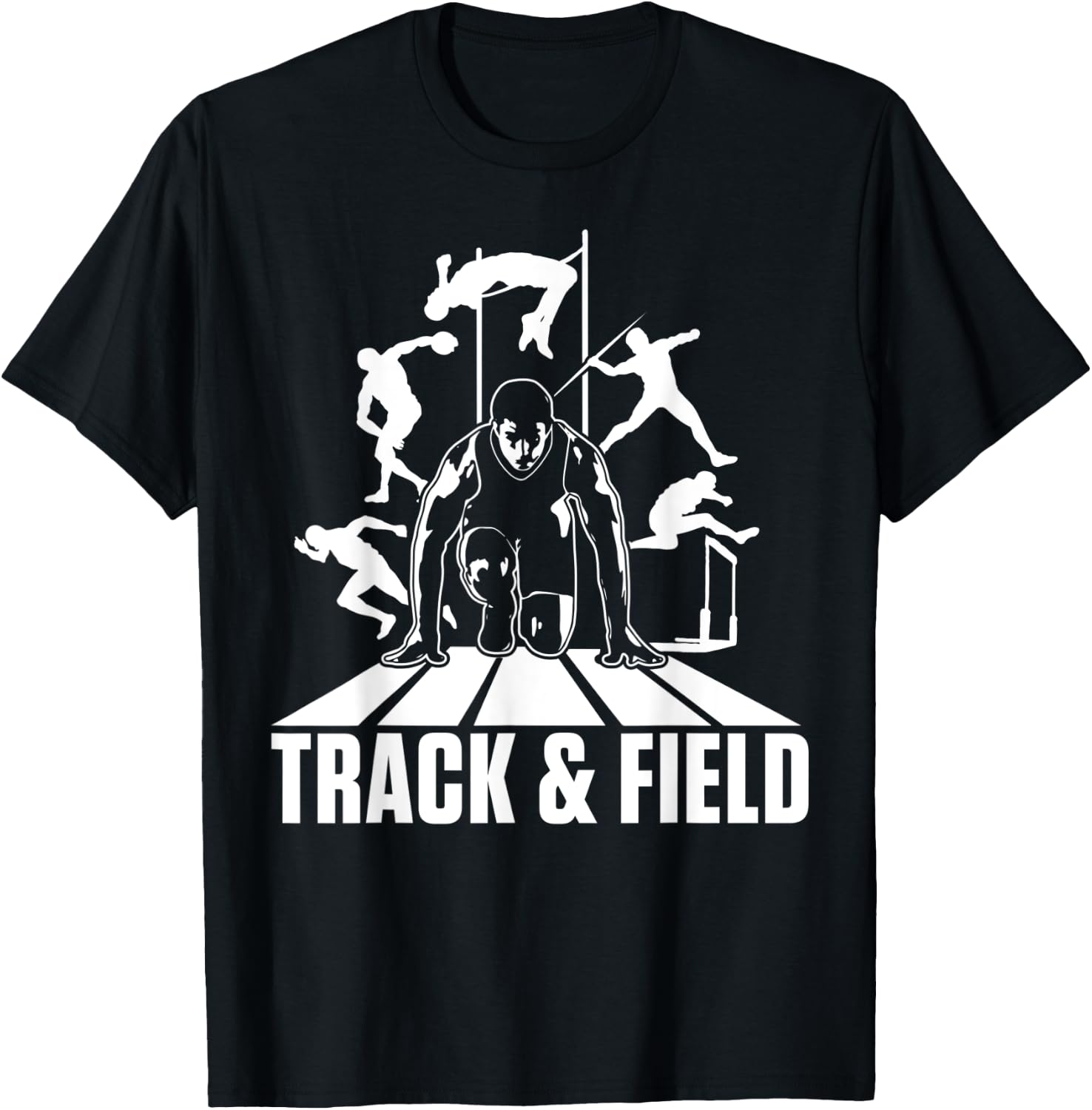 Cute Track And Field Athletics For Boys And Girls T-Shirt - T-Shirt | Black
