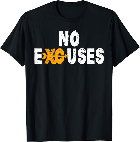 Cross Country Running Shirt for XC Runners - Women's No Excuses XC Running - Black - Small - Short Sleeve - Classic Fit - Cotton & Polyester Blend T-Shirt - T-Shirt | Black