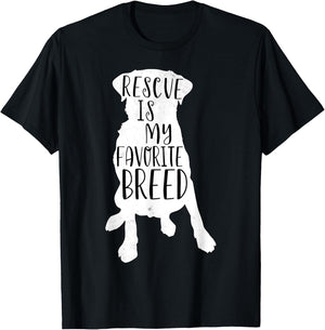 Dog Rescue Shirt Rescue is my Favorite breed men women gift T-Shirt - T-Shirt | Black