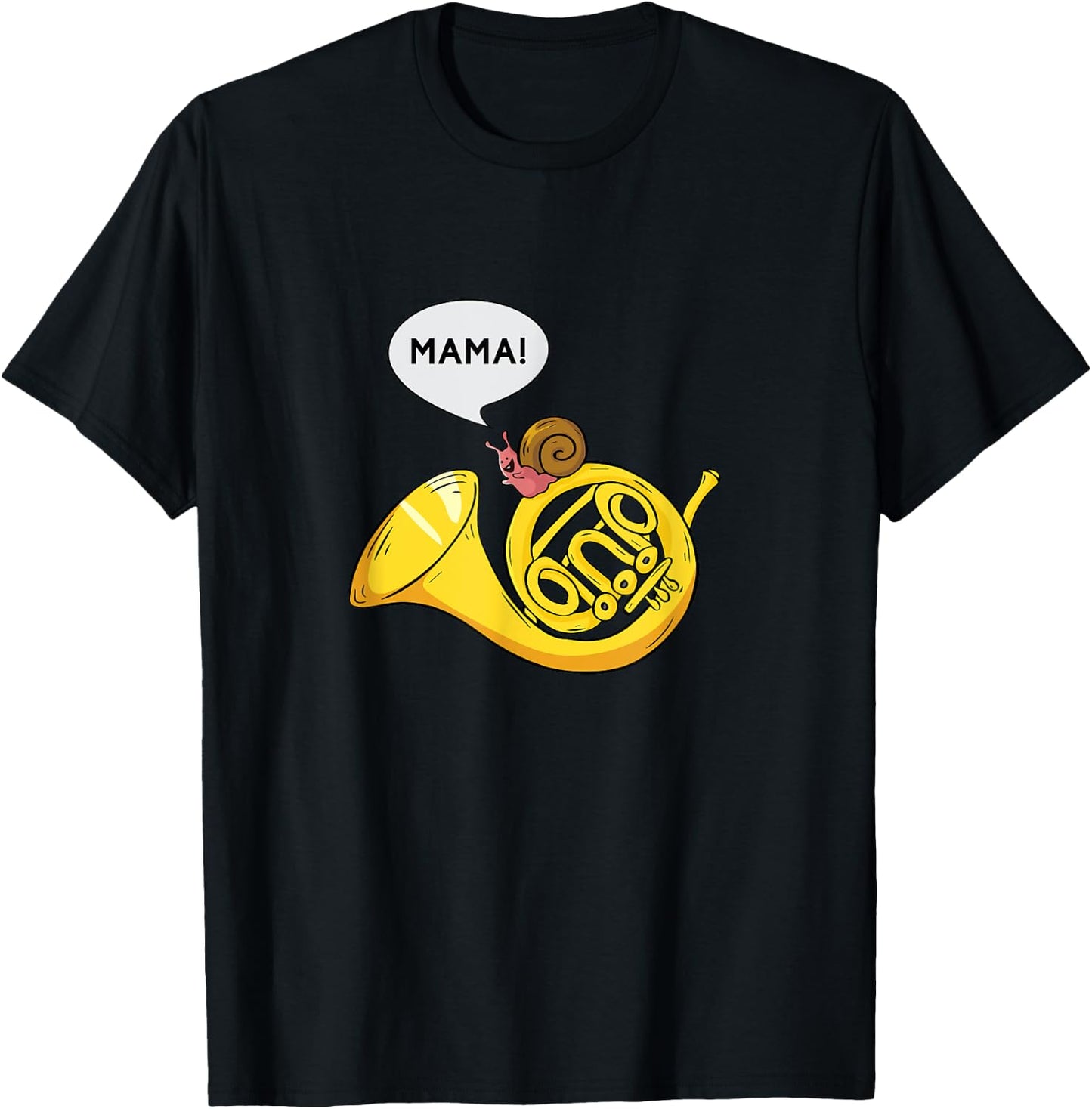 French Horn I Snail Pun Orchestra Marching Band Gift T-Shirt - T-Shirt | Black