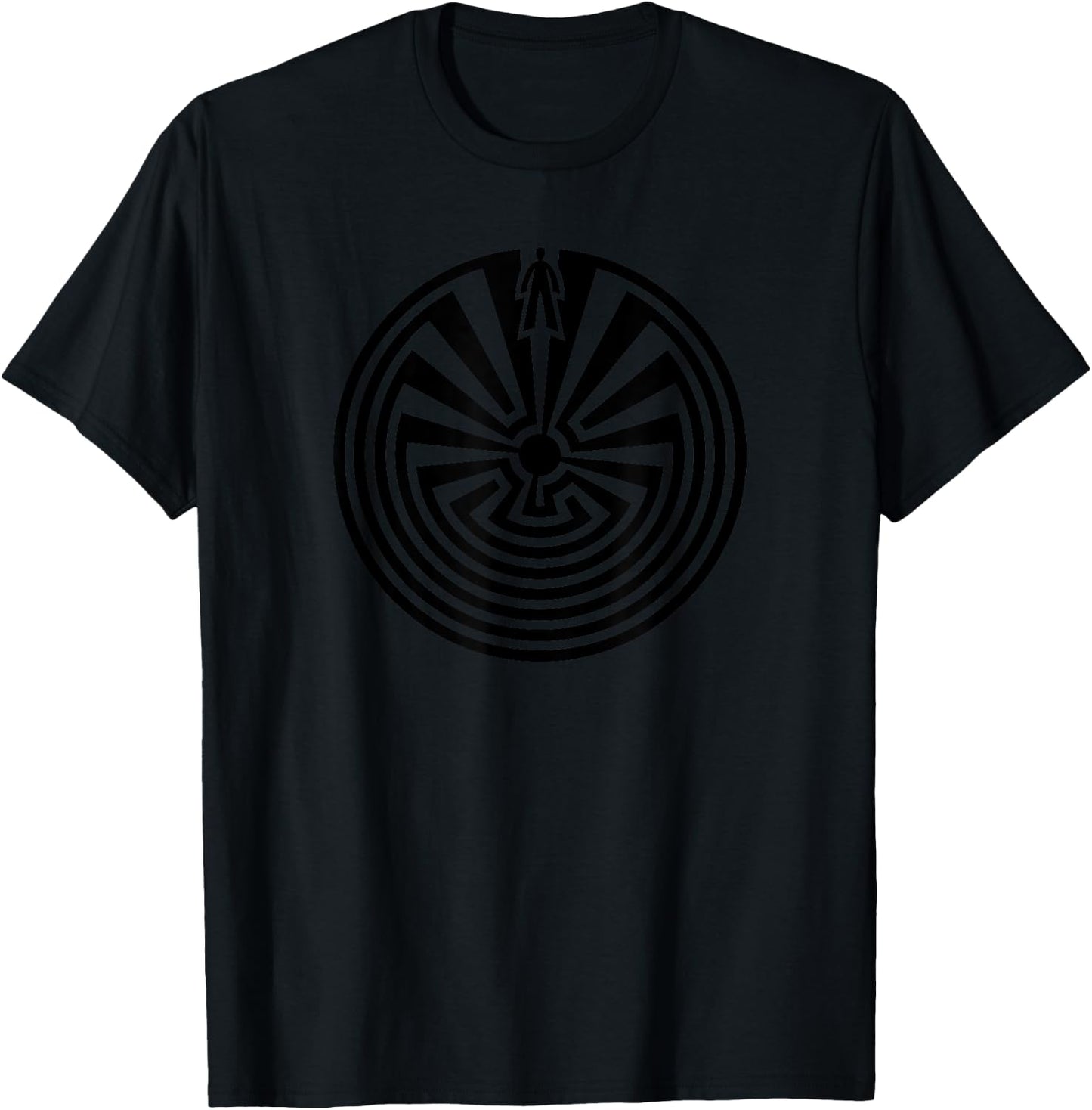 Man in Maze Symbol Journey through Life Indians Spirit Shirt T-Shirt - T-Shirt | Black