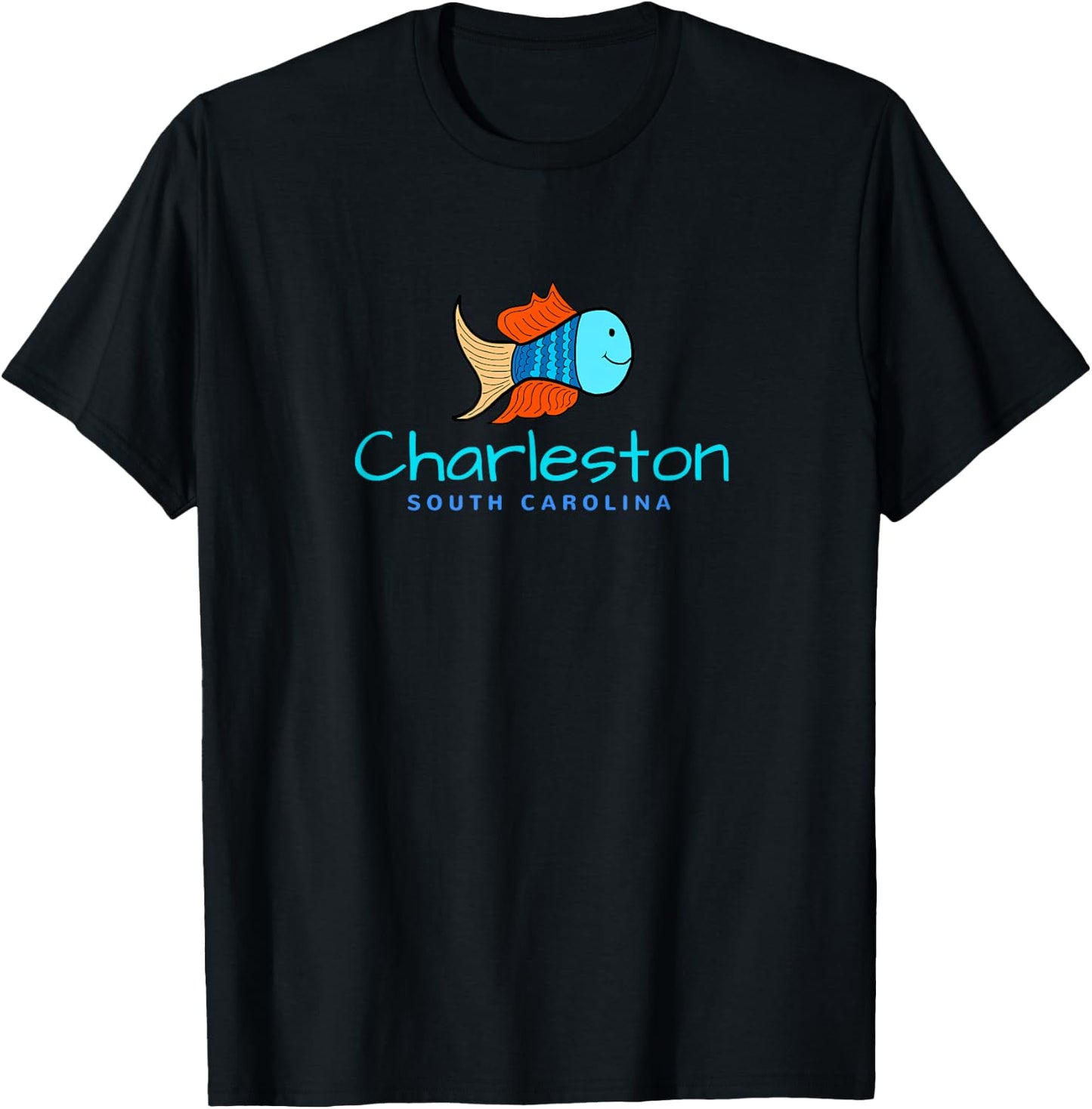 Charleston SC , Fun Fish South Carolina T-Shirt - T-Shirt | Black