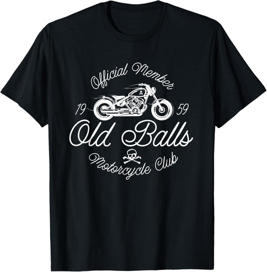 60th Birthday 1959 Old Balls Club Gift Motorcycle Biker T-Shirt - T-Shirt | Black