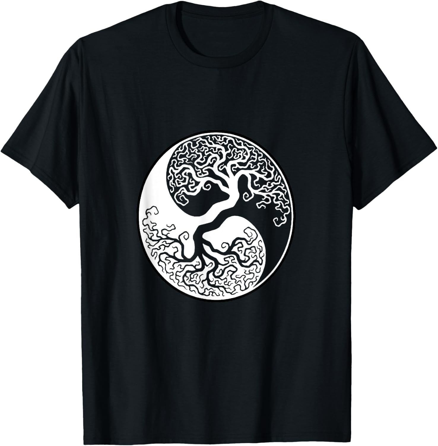 Yin Yang Tree Of Life T-Shirt - T-Shirt | Black