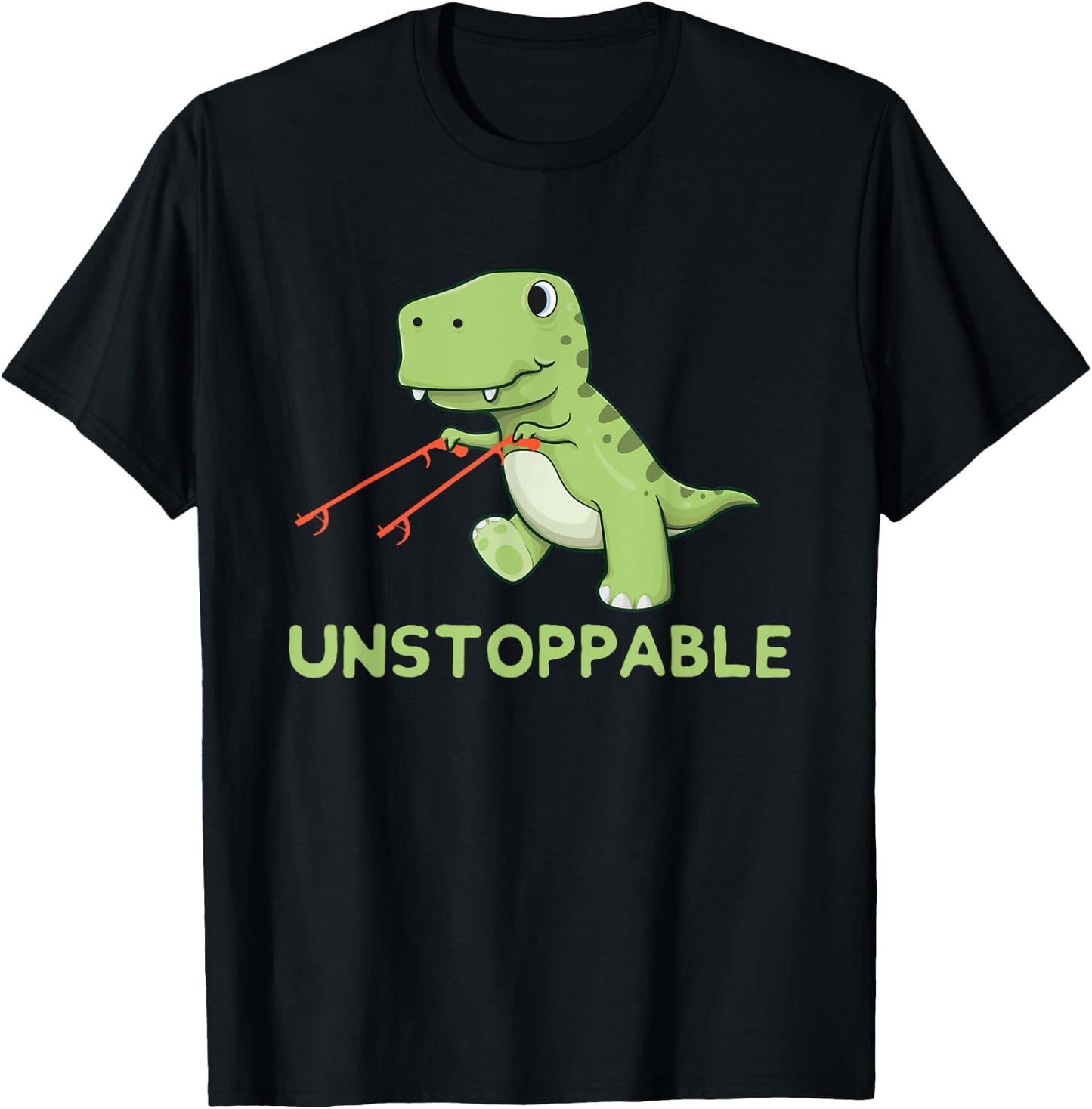 Unstoppable T-Rex With Long Arms Pun T-Shirt - T-Shirt | Black