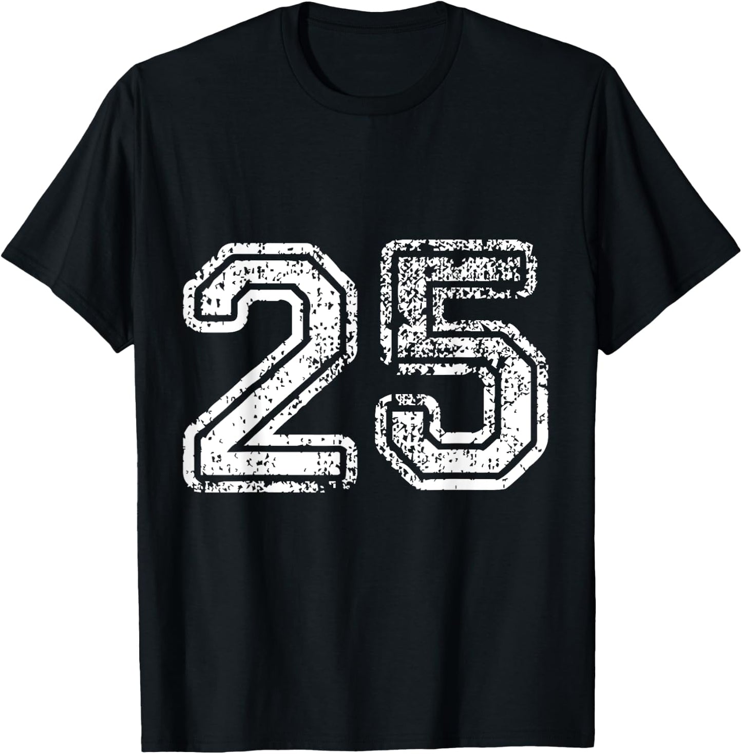 Distressed Number 25 Jersey T-Shirt - T-Shirt | Black