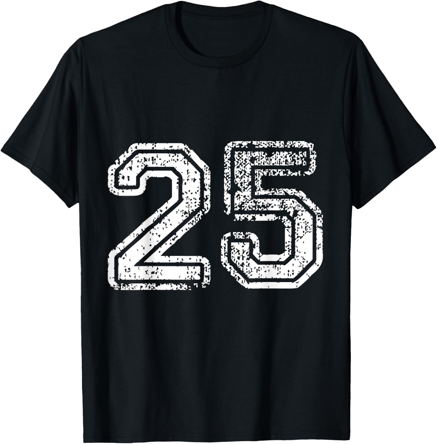 Distressed Number 25 Jersey T-Shirt - T-Shirt | Black