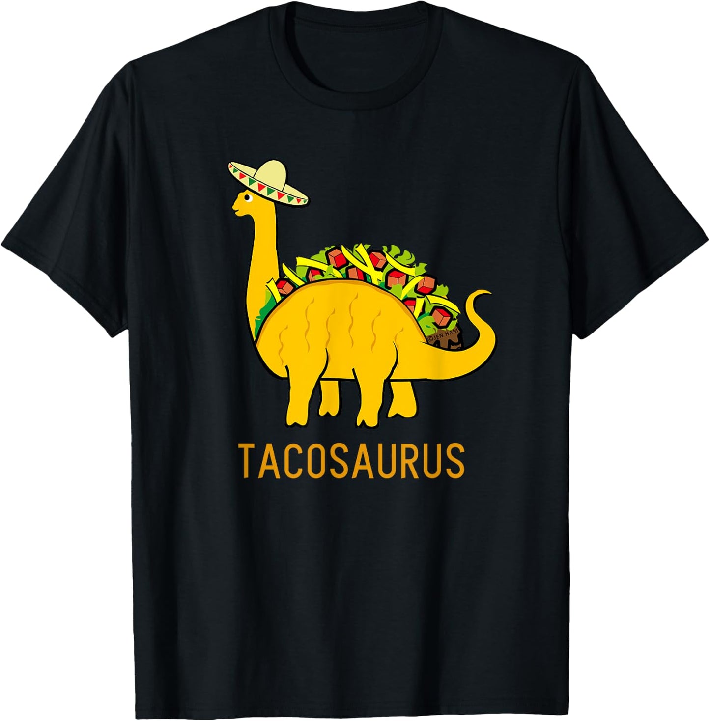Tacosaurus Cinco de Mayo Shirt Funny Taco Dinosaur Gift T-Shirt - T-Shirt | Black