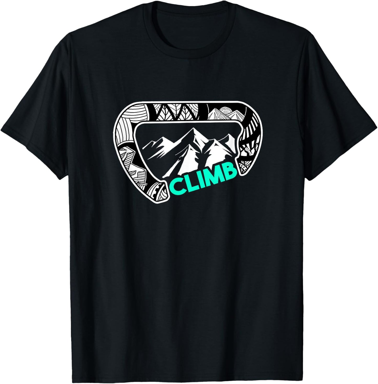 Carabiner Rock Climbing Gifts Print Climbing Bouldering T-Shirt - T-Shirt | Black