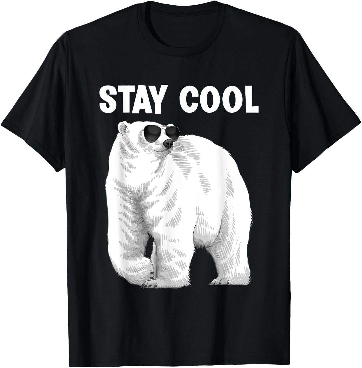 Cool Polar Bear Design Women Animal Polar Bear Lover T-Shirt - T-Shirt | Black